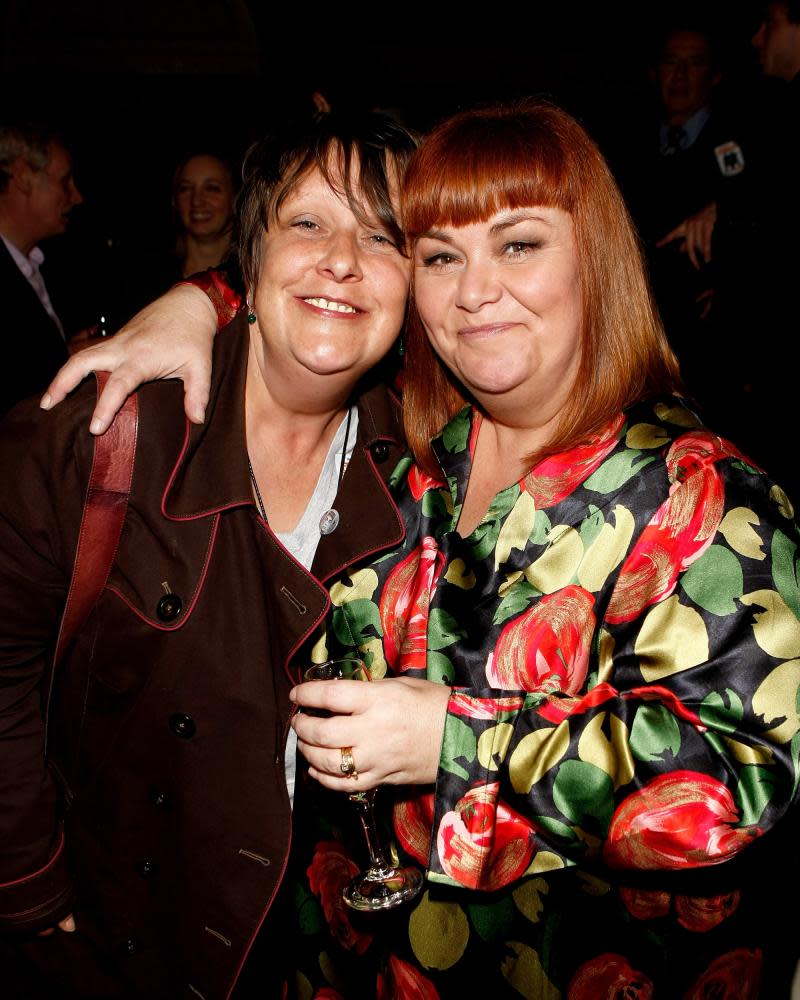 Burke with Dawn French in 2008.