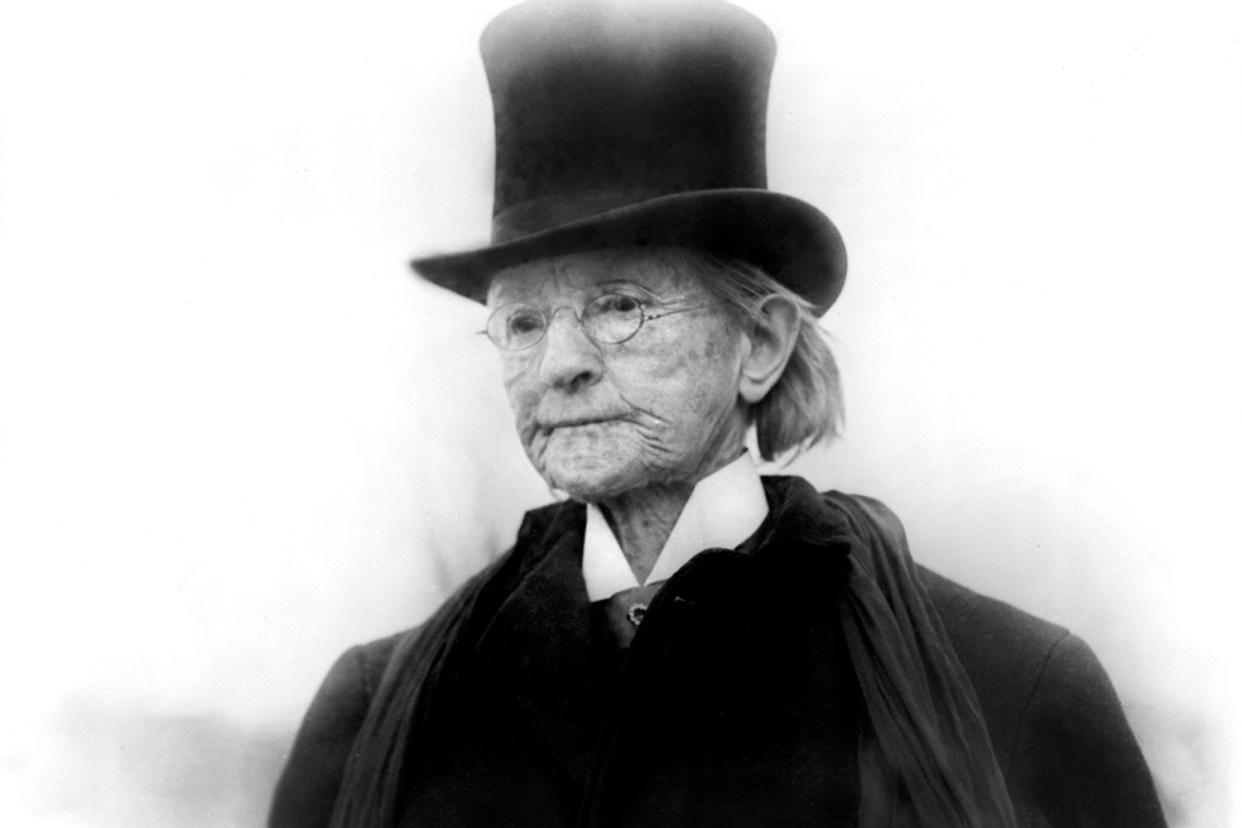 Dr. Mary Edwards Walker (1832-1919), Only Woman to Receive Medal of Honor, Head and Shoulders Portrait Wearing Top Hat and Coat, Bain News Service, 1911. (Photo by: History Archive/Universal Images Group via Getty Images)