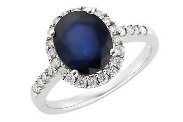 This 4-Carat sapphire, diamond, and white gold ring is a great option for $575...