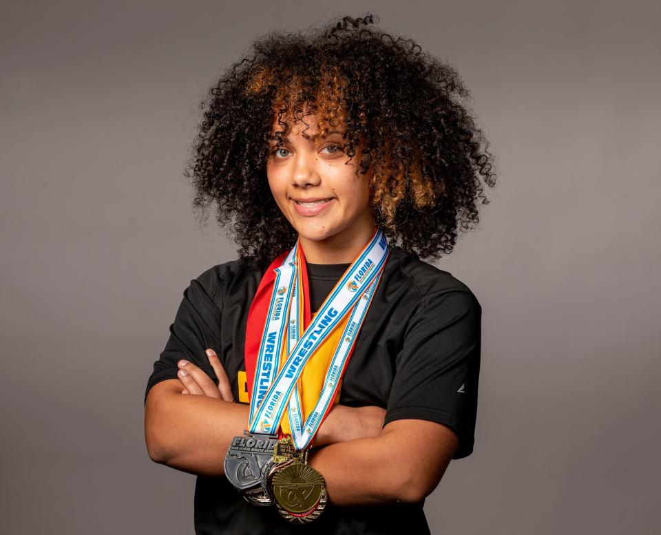 All County Wrestling - Auburndale High School - Sariana Jones in Lakeland Fl. Thursday March 22, 2024.
Ernst Peters/The Ledger