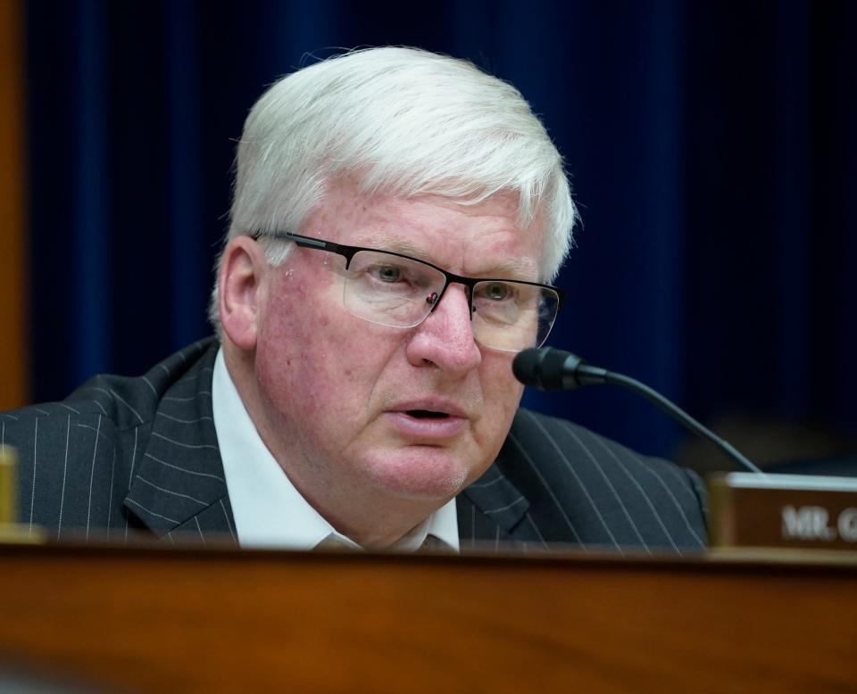 Rep. Glenn Grothman (R-WI) speaks to the media in December. Grothman is teaming up with Rep. Robert Garcia (D-CA) in a bipartisan effort to introduce a bill in the House that would create a mechanism that allows commercial airline pilots to report sightings of UFOs.