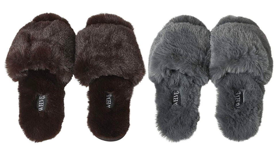 So Good Fluffy Slippers by Twelve AM Co. (Photo: Amazon)