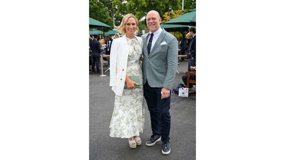 Zara and mike tindall pose at wimbledon