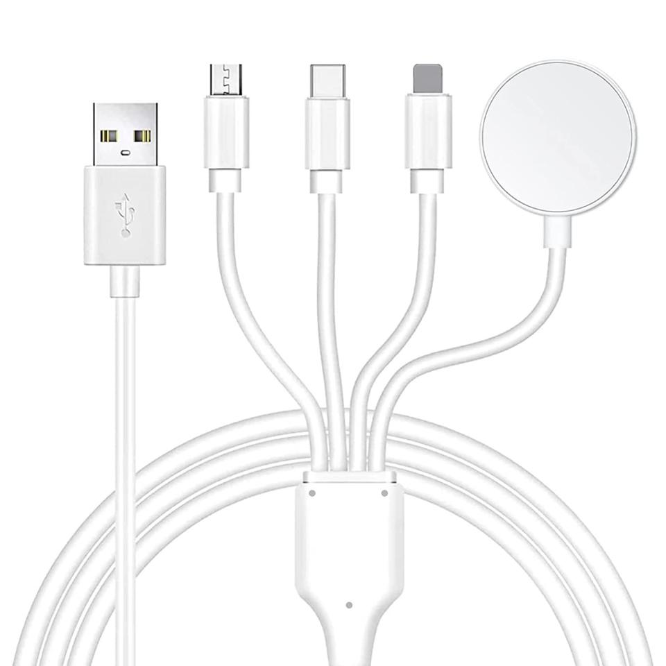 white charger with 4 ports