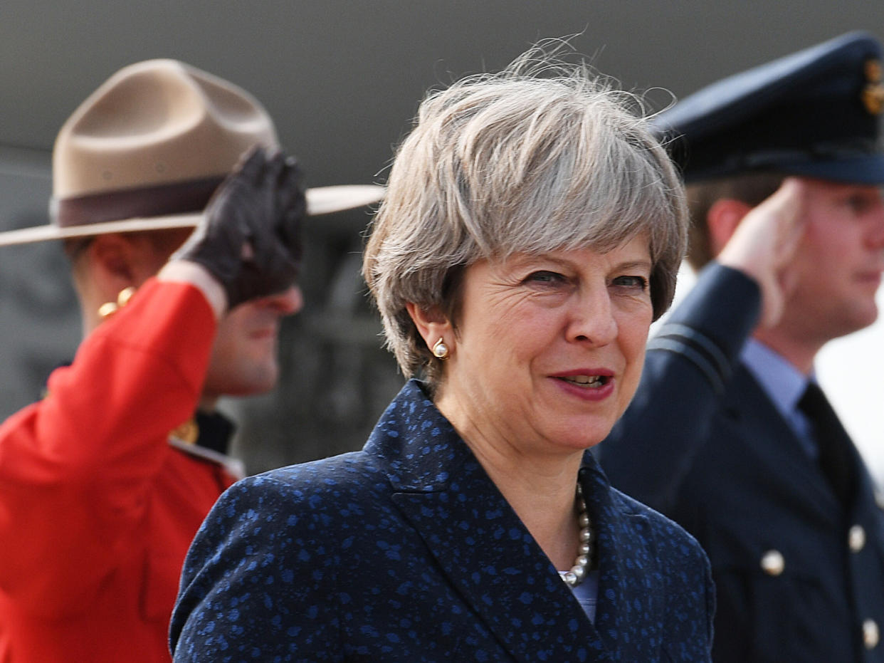 Prime Minister Theresa May arrives in Ottawa, Canada, to hold post-Brexit trade talks with Canadian Prime Minister Justin Trudeau: Stefan Rousseau / PA