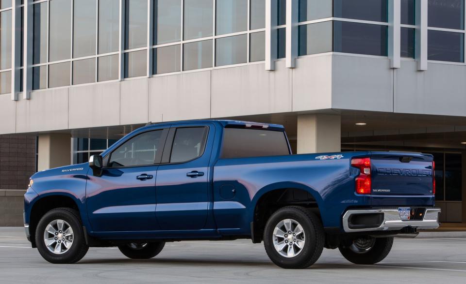 <p>The Silverado 2.7T is available now, with prices starting at a relatively modest $38,395 for the LT and $40,295 for the monochrome-trimmed RST, both in smaller, double-cab, rear-wheel-drive form with a 79.4-inch cargo box; add $2400 to step up to the cavernous crew cab with a 69.9-inch bed.</p>