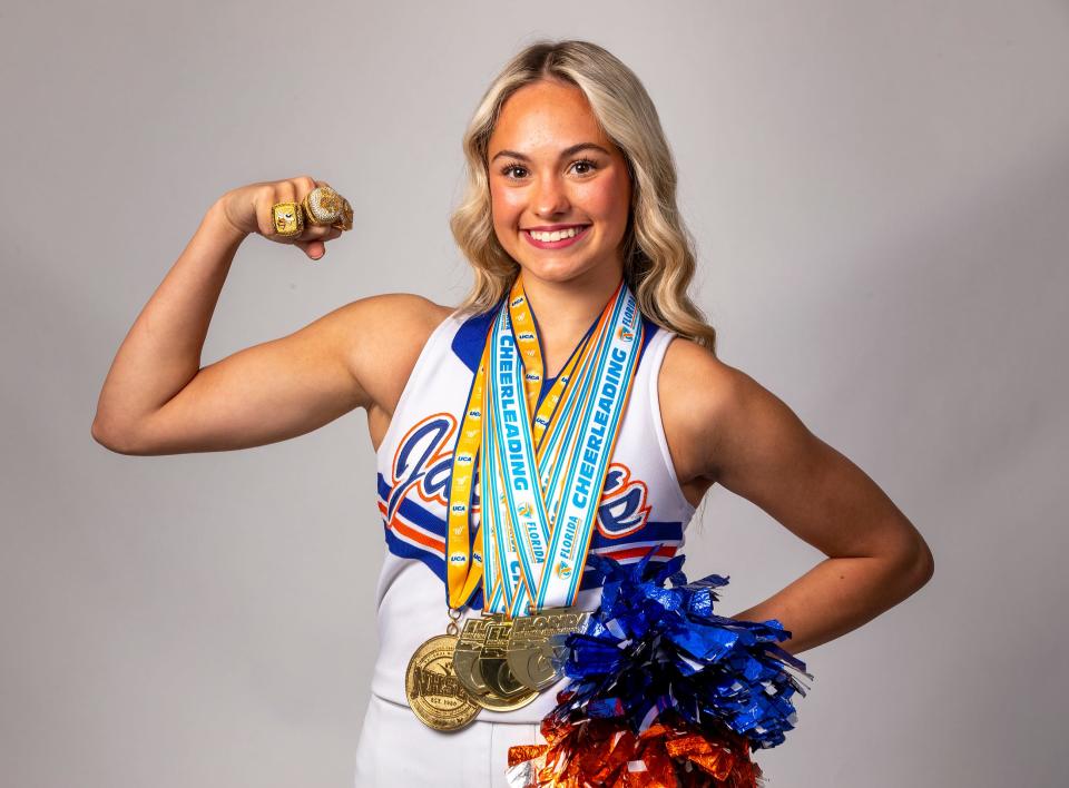 All County Cheerleading - Bartow High School- Aubree Hays in Lakeland Fl  Wednesday March 22,2023.Ernst Peters/The Ledger