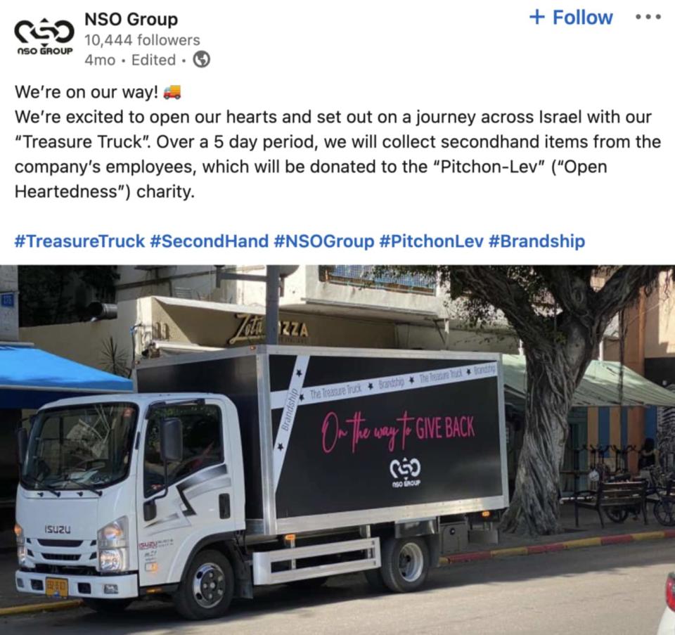 The NSO Group-branded 'treasure truck' - NSO Group