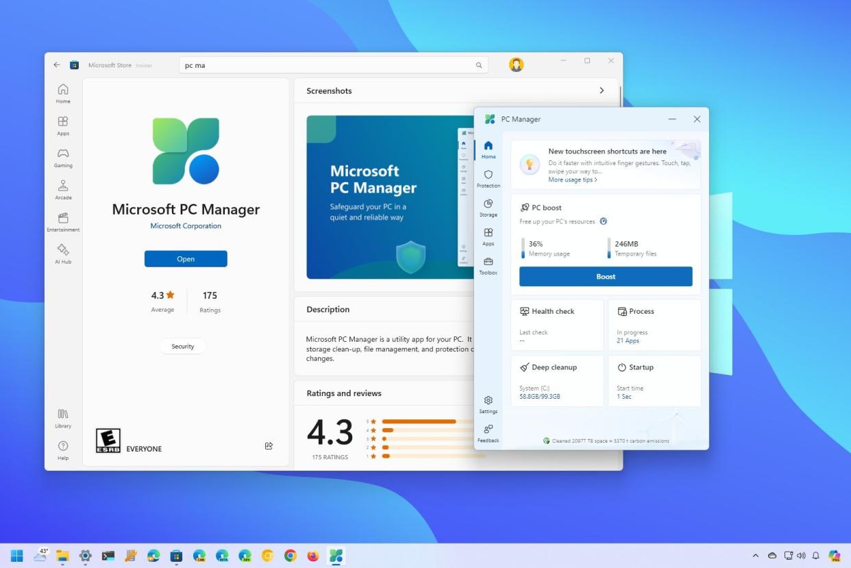  Microsoft PC Manager app. 