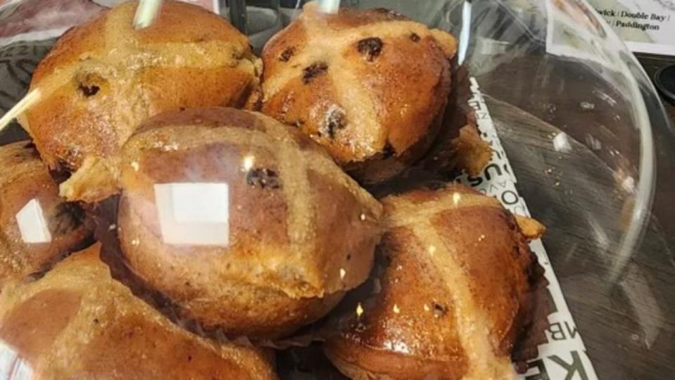 The hot cross buns at Bake Bar in Randwick. Picture: Supplied
