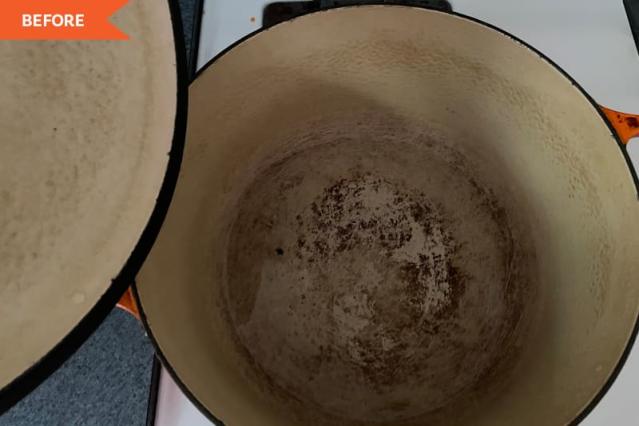 Mum reveals how she cleaned up her filthy old Le Creuset frying pan after  30 YEARS of build up