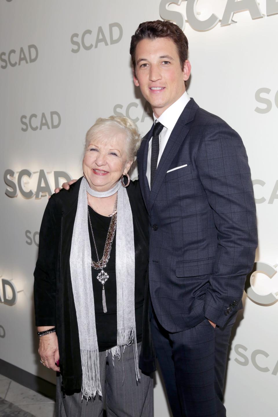 SAVANNAH, GA - OCTOBER 25:  Leona Flowers and Miles Teller attend the Miles Teller Vanguard Award Presentation during the 19th Annual Savannah Film Festival presented by SCAD on October 25, 2016 in Savannah, Georgia.  (Photo by Cindy Ord/Getty Images for SCAD)