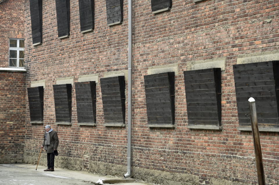 One of the Survivors stands near the Wall of Death during the 70th anniversary of the liberation of the Nazi German concentration and extermination camp, Auschwitz-Birkenau on January 27, 2015 in Aushwitz, Poland. The day commemorates when the Soviet troops liberated the Nazi concentration camp, Auschwitz-Birkenau, in Poland on January 27, 1945. It is hoped that through remembering these events, people will remember the Holocaust and prevent further genocide from taking place. 