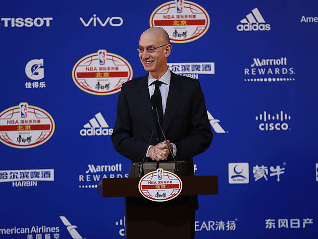 Adam Silver wants you to be safe at home. (Getty Images)