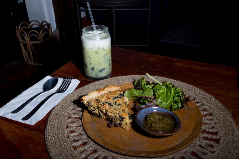 An egpie quiche served at a new cafe and restaurant, Café Piro, which opened up in Socorro, Texas, at 9993 Socorro Road. It is owned by Gabe and Mel Padilla.