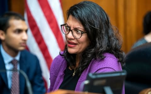 Rashida Tlaib is one of 14 siblings and is the first in her family to finish high school - Credit: JIM LO SCALZO/EPA-EFE/REX