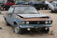 <p>Both Ford and General Motors were importing cars made by their European subsidiaries in the 1970s. While Ford was selling the Capri through its Mercury dealers, General Motors was bringing in German-built Mk1 Opel Mantas like this one, and distributing them through Buick dealerships.</p><p>Although they initially sold well, fluctuating exchange rates and consequent eye-watering price increases put paid to that in the mid 1970s. Instead GM began importing Japanese-built Isuzus, pulling the plug on Opel in the US. Early Mantas are hugely popular in Europe, and we’re surprised more aren’t repatriated. We spotted this particular car at <strong>Valley Auto Wrecking in Thatcher, Arizona</strong>.</p>