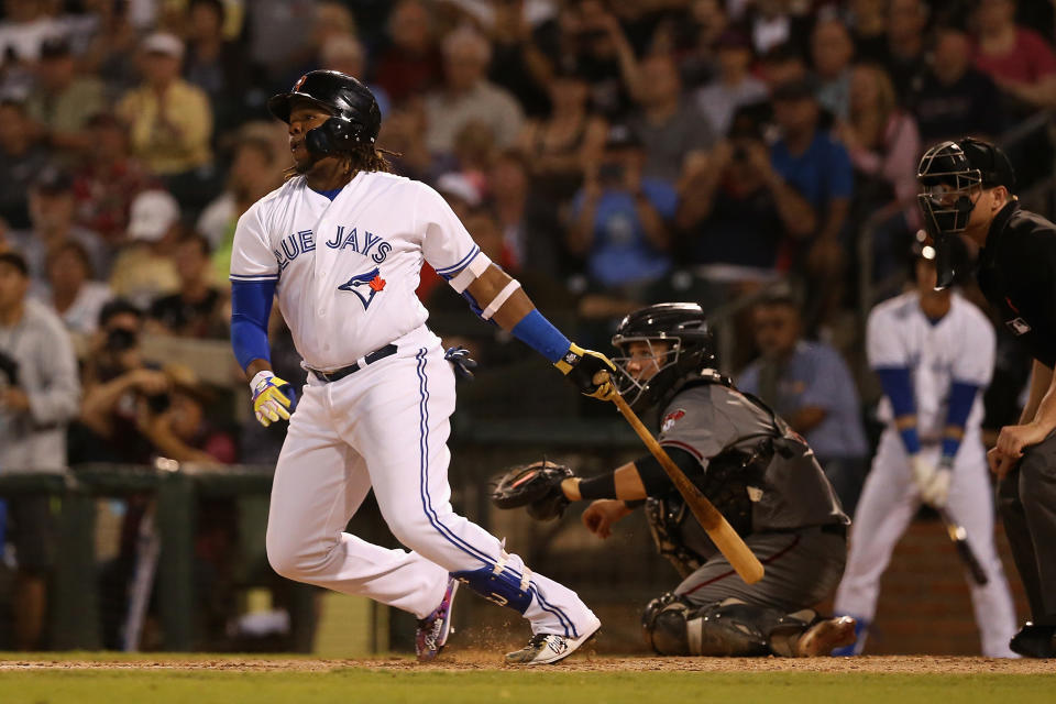 Vladimir Guerrero Jr.前幾年的身型較為圓潤。（Photo by Christian Petersen/Getty Images）