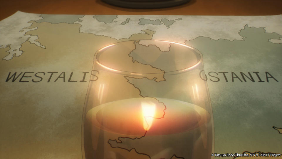 A map of the country Westalis on the left and the country Ostania on the right