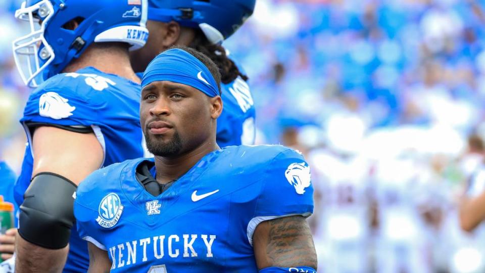 In his first game as a Kentucky Wildcat, running back Ray Davis (1) ran for 112 yards and two touchdowns on 14 carries. The ex-Vanderbilt standout has now gone over 100 yards rushing in four of his past five games.