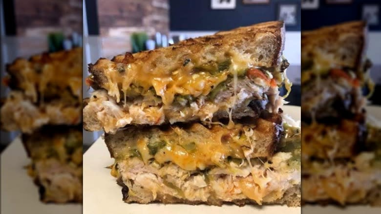Tuna melt with green chiles