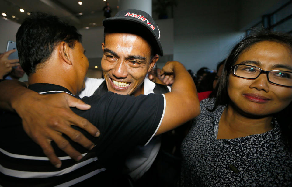 Filipino sailor welcomed home in Pasay, Philippines