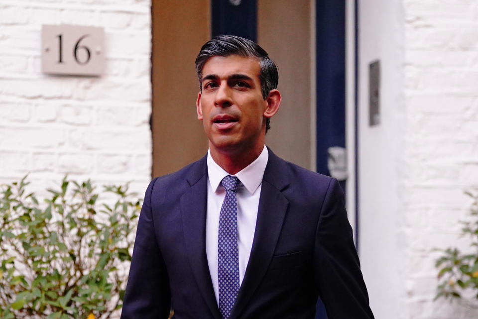 Rishi Sunak is set to become Britain's third prime minister this year after being elected as leader of the Conservative party. The FTSE 100 was up in noon trade. Photo: Victoria Jones/PA 