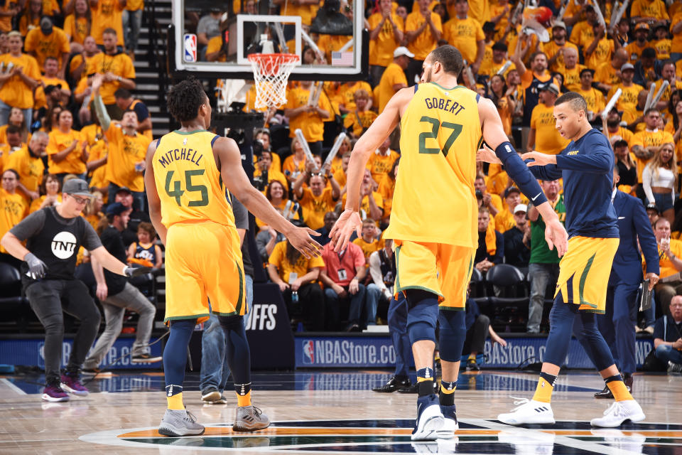 Names of Utah Jazz players ended up in the season finale of “Chicago Fire,” which was created by a Jazz fan. (Photo by Andrew D. Bernstein/NBAE via Getty Images)