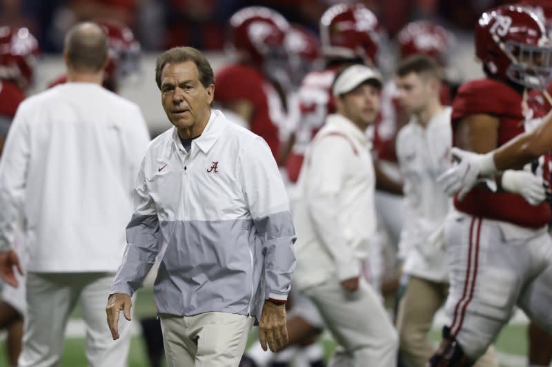 Alabama Crimson Tide head coach Nick Saban will attempt to win his eighth national championship this postseason. File Photo by Aaron Josefczyk/UPI