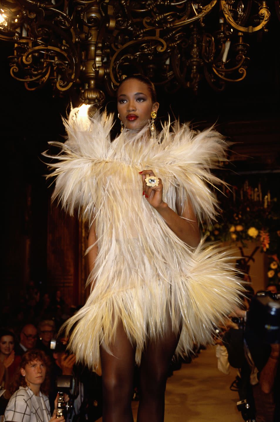 naomie campbell on the ysl runway