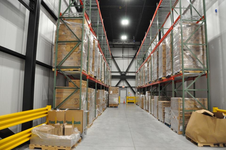 Part of the cold storage warehouse at the new Food Bank of Delaware facility in Milford.