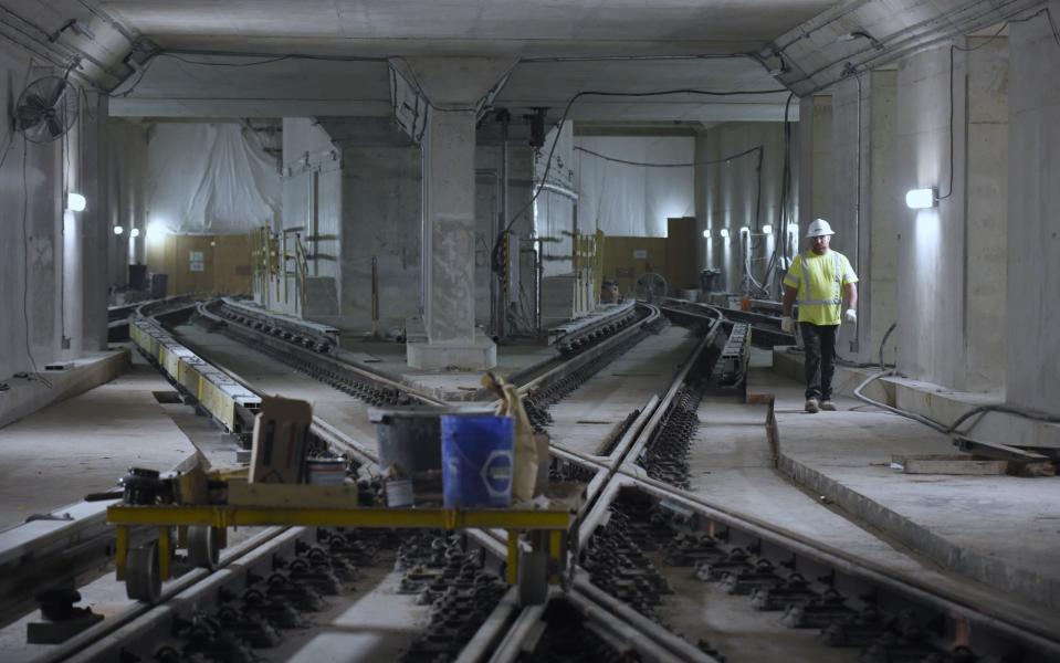 Construction at the Steeles Crossover on May 4 2015. The TTC held a site tour for the media to see the ongoing construction at several stations on the Toronto-York Spadina subway extension on May 4 2015. (Fred Lum/The Globe and Mail)