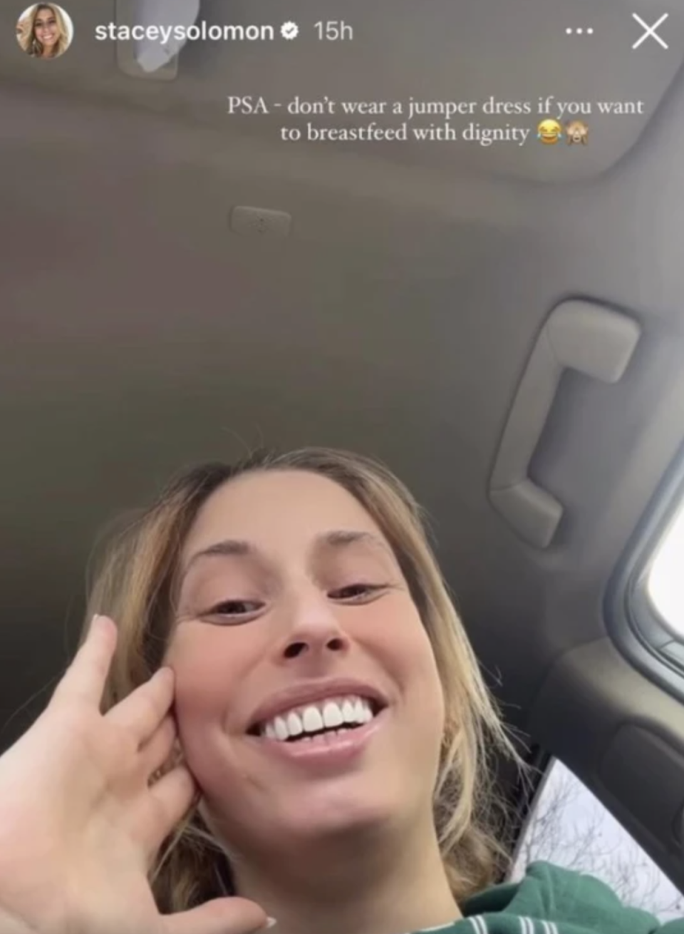 The TV presenter has been praised by her fans for ‘not sugar coating’ the difficulties of motherhood (Instagram / @staceysolomon)