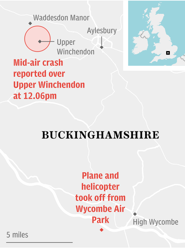 Mapped: Aylesbury mid-air crash