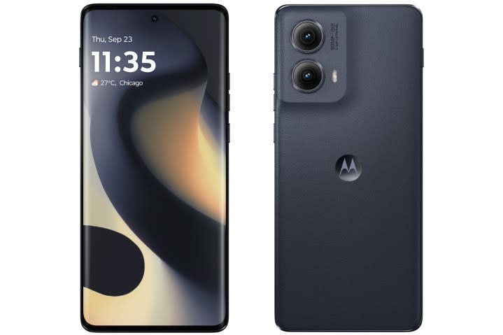 Renders of the front and back of the Motorola Edge (2024).