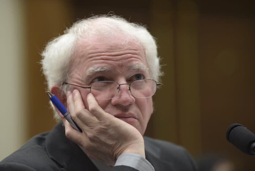 Chapman School of Law professor John Eastman testifies on Capitol Hill in Washington, Thursday, March 16, 2017, at a House Justice subcommittee on Courts, Intellectual Property and the Internet hearing on restructuring the U.S. Court of Appeals for the Ninth Circuit. (AP Photo/Susan Walsh)