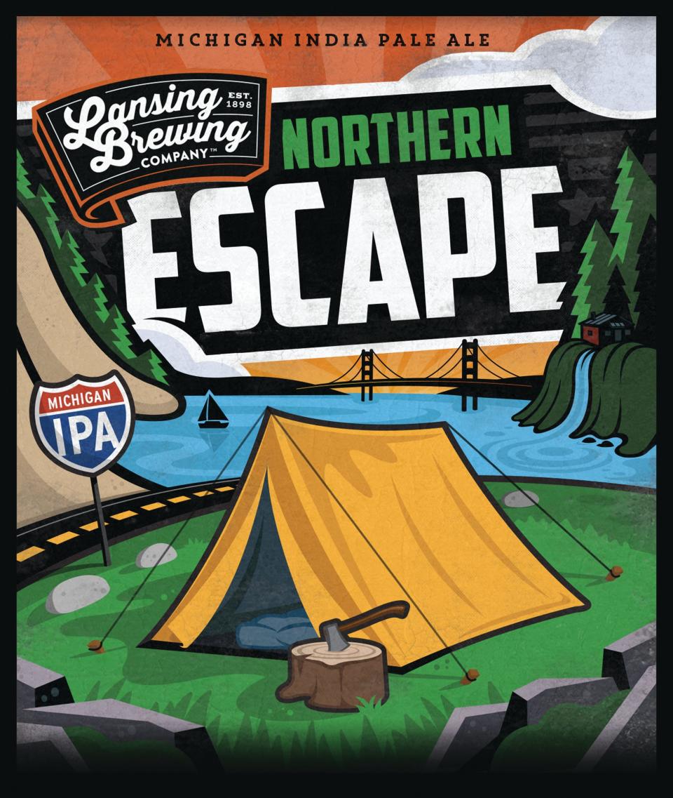 A poster for the new Lansing Brewing Co. flagship IPA Northern Escape.