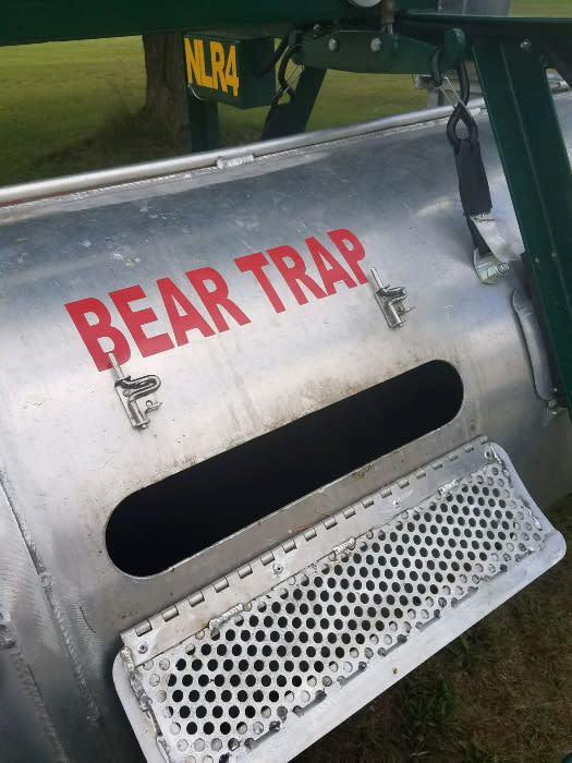 Ron Gillison frequently uses bear traps on his farm to prevent crop damage. (Courtesy Ron Gillison)