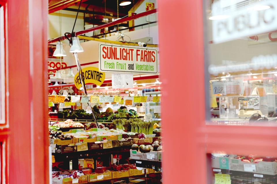 The Granville Island Public Market offers locally grown produce, artisanal culinary products and prepared-food stalls.