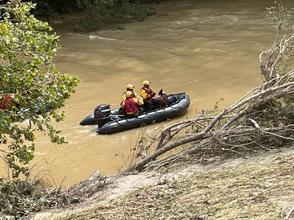 Emergency responders conduct flood relief efforts in eastern Kentucky.