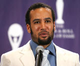 <p>Ben Harper inducts Little Water into the Rock & Roll Hall of Fame at the Waldorf-Astoria Hotel, on March 10, 2008 in New York City.</p>