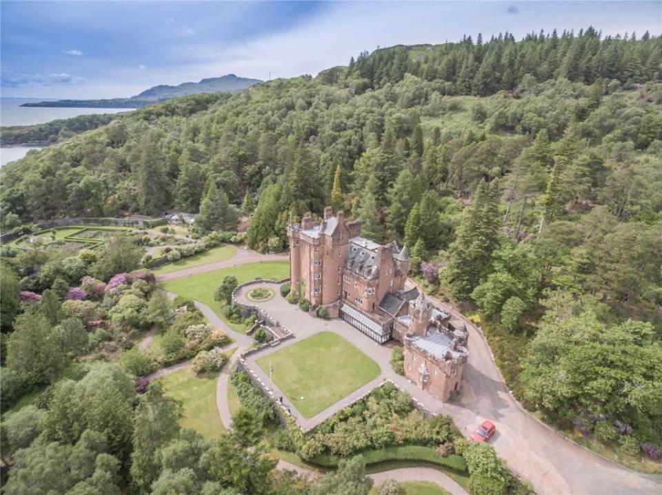 <p>Dating back to 1902, this magnificently grand castle has 16 bedrooms, stunning original features, walled gardens, staff accommodation, a boathouse and its own jetty. Anyone lucky enough to put down an offer will love the idyllic views and 132 acres of sprawling land. </p><p><a href="https://www.rightmove.co.uk/property-for-sale/property-67643138.html" rel="nofollow noopener" target="_blank" data-ylk="slk:This property is for sale for £3,750,000 via Bell Ingram at Rightmove;elm:context_link;itc:0;sec:content-canvas" class="link ">This property is for sale for £3,750,000 via Bell Ingram at Rightmove</a>. </p>