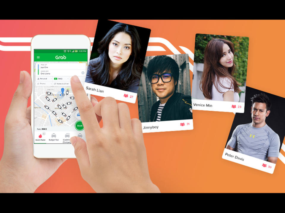 Grab and Tinder are collaborating to let you share a ride with your favourite personalities