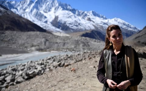 The Duchess of Cambridge visits the Chiatibo glacier in the Hindu Kush mountain range - Credit: Reuters