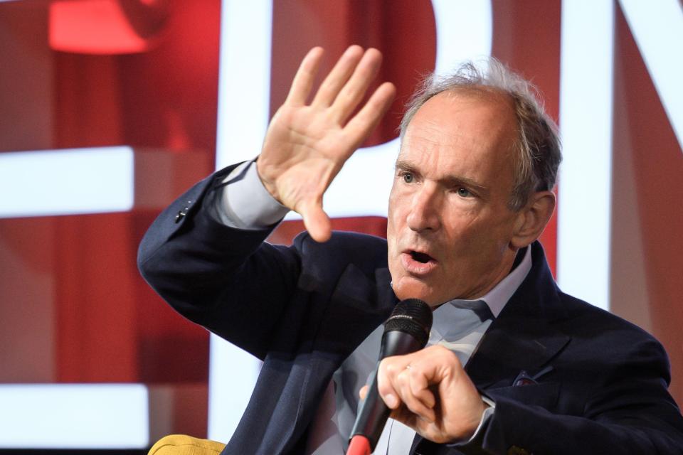 World Wide Web inventor Tim Berners-Lee attends an event to mark 30 years of the web in 2017 at the CERN in Meyrin near Geneva, Switzerland.