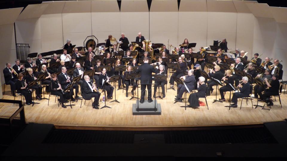 The Oak Ridge Community Band performs at a concert in 2020