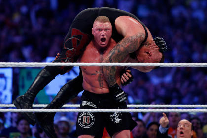 Brock Lesnar ended The Undertaker's undefeated WrestleMania streak. (Jonathan Bachman/AP Images for WWE)
