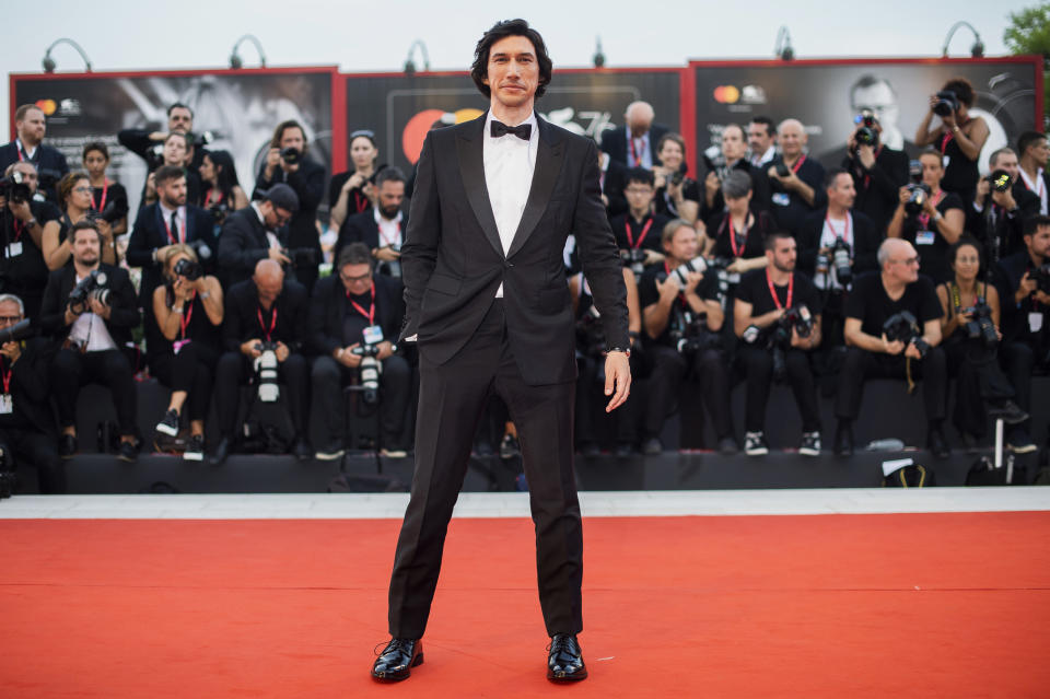 FILE - Adam Driver arrives at the premiere of "Marriage Story" at the 76th edition of the Venice Film Festival, Venice, Italy, on Aug. 29, 2019. Driver turns 37 on Nov. 19. (Photo by Arthur Mola/Invision/AP, File)