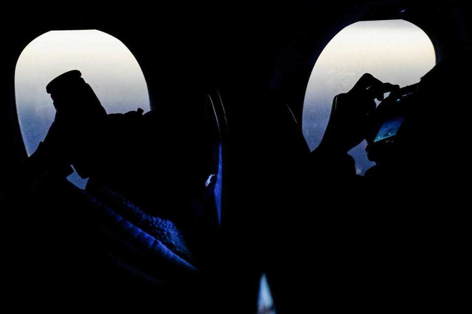 A view of the total solar eclipse from a special Delta Airlines eclipse flight over the skies of the U.S. (Leonardo Benassatto / Reuters)