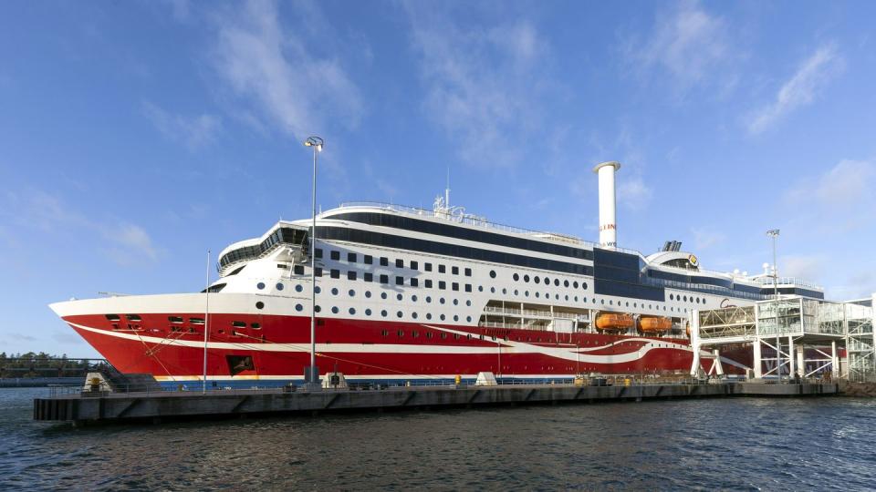 Das Fährschiff «Viking Grace» im Hafen.